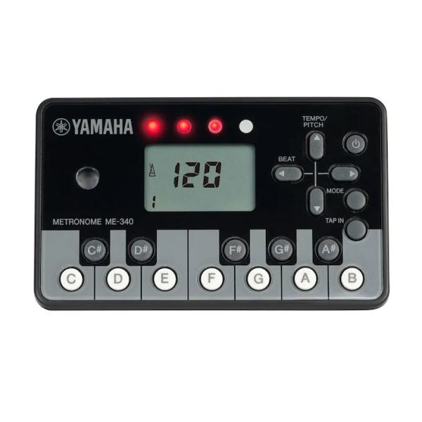 ●YAMAHA ヤマハ/電子メトロノーム デジタルメトロノーム 発音ボタン付き/楽器 練習 小型 軽量 コンパクト 部活 吹奏楽 演奏 ギフト ブラック ME-340PF/NMG