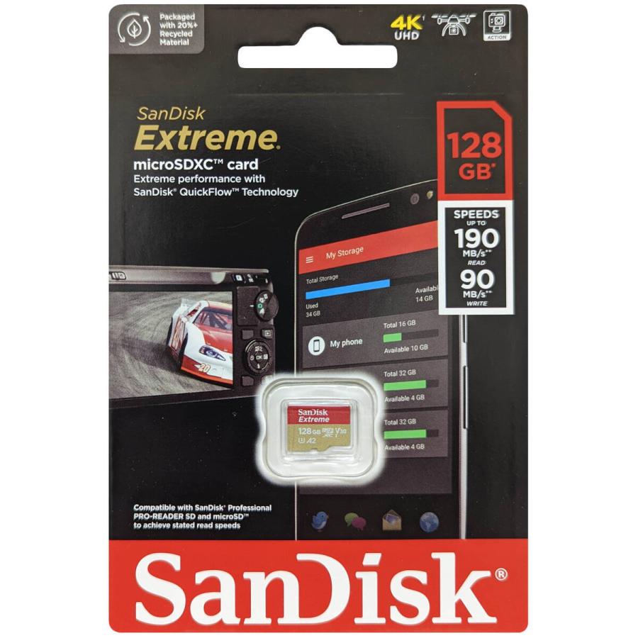【並行輸入品】SanDisk サンディスク SDSQXAA-128G-GN6MN マイクロSDXCカード Extreme 128GB