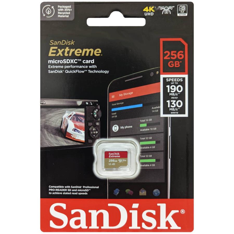 【並行輸入品】SanDisk サンディスク SDSQXAV-256G-GN6MN マイクロSDXCカード Extreme 256GB