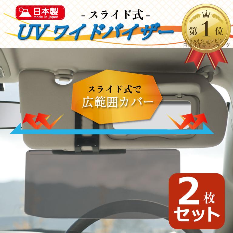 サンバイザー サンシェード 車用 2枚 セット 車 助手席 動く スライド 西陽対策 通勤 日光 眩しい UVカット UVワイドバイザー 朝日 紫外線 対策