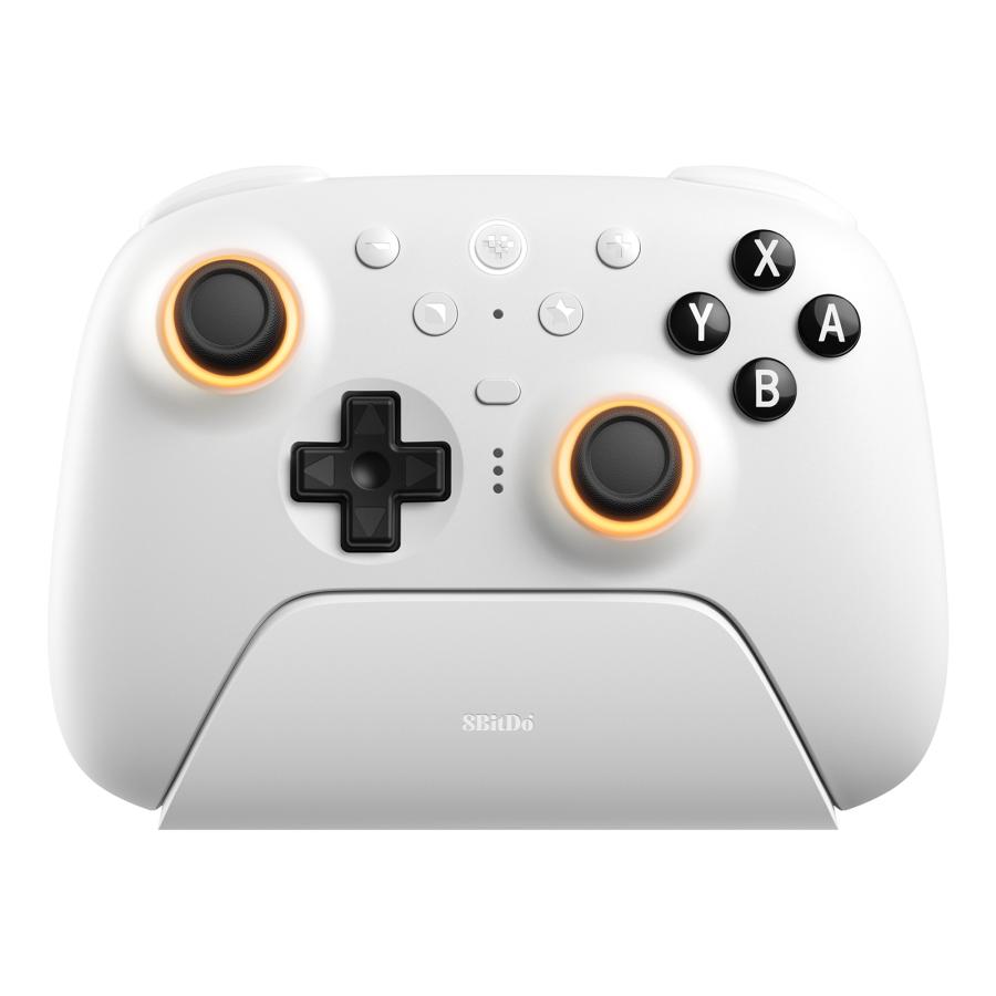 8BitDo Ultimate 2 Bluetooth White 無線 有線 ゲームコントローラー ( Switch Switch2 Windows PC Bluetooth 2.4GHz USB ターボ バイブレーション有 充電台付 )