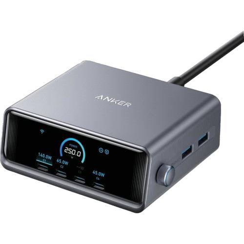 Anker　急速充電　USB充電器　Prime Charger　(250W,6Ports,GaN)ブラック　正規販売品　　A2345541　（北海道・沖縄・離島のみ送料必要）