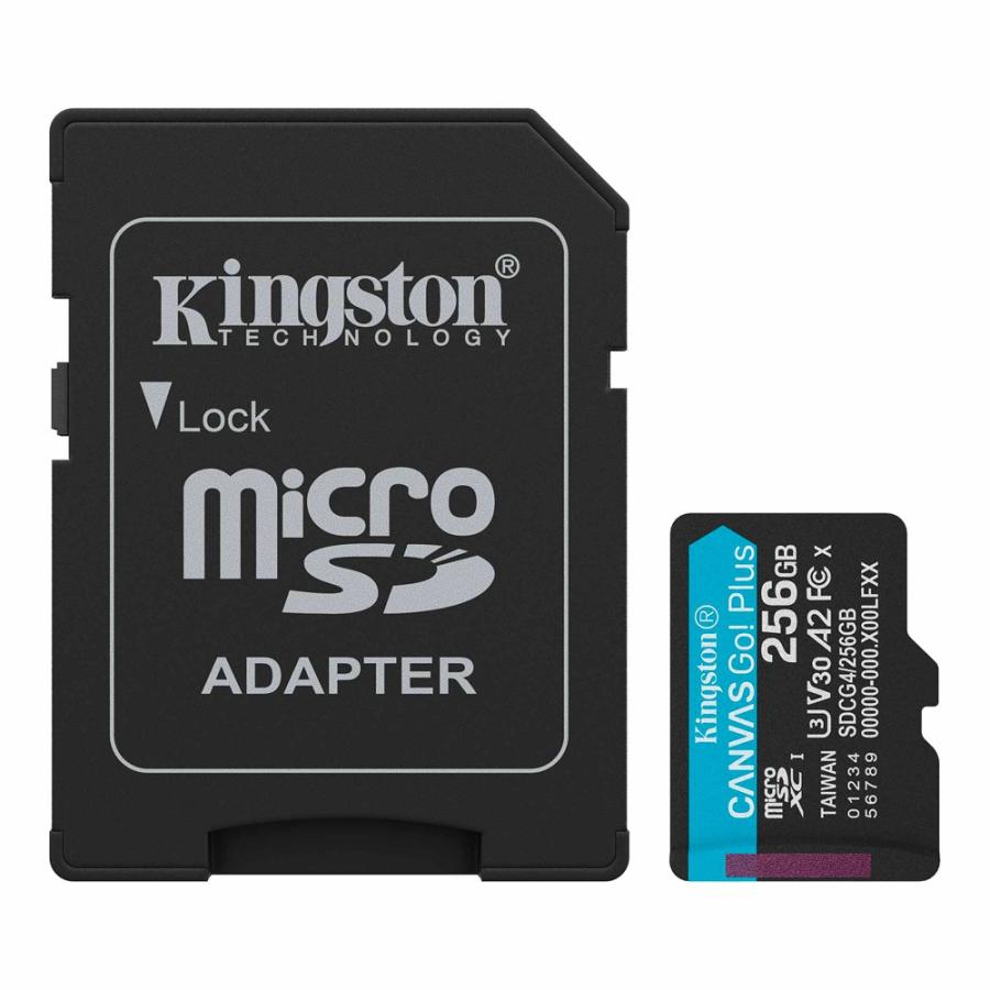 microSDXC 256GB Kingston キングストン Canvas Go Plus Gen4 Class10 UHS-1 U3 V30 A2 R:200MB/s W:160MB/s +ADP 海外リテール SDCG4/256GB ◆メ
