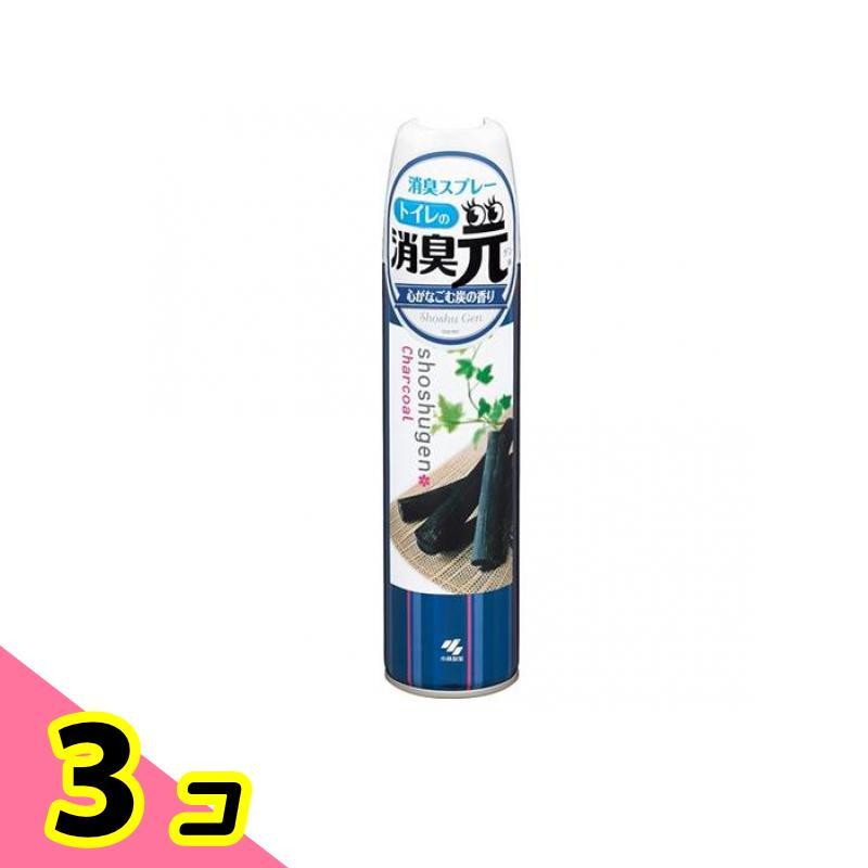 トイレの消臭元スプレー 消臭・芳香剤 心がなごむ炭の香り 280mL 3個セット