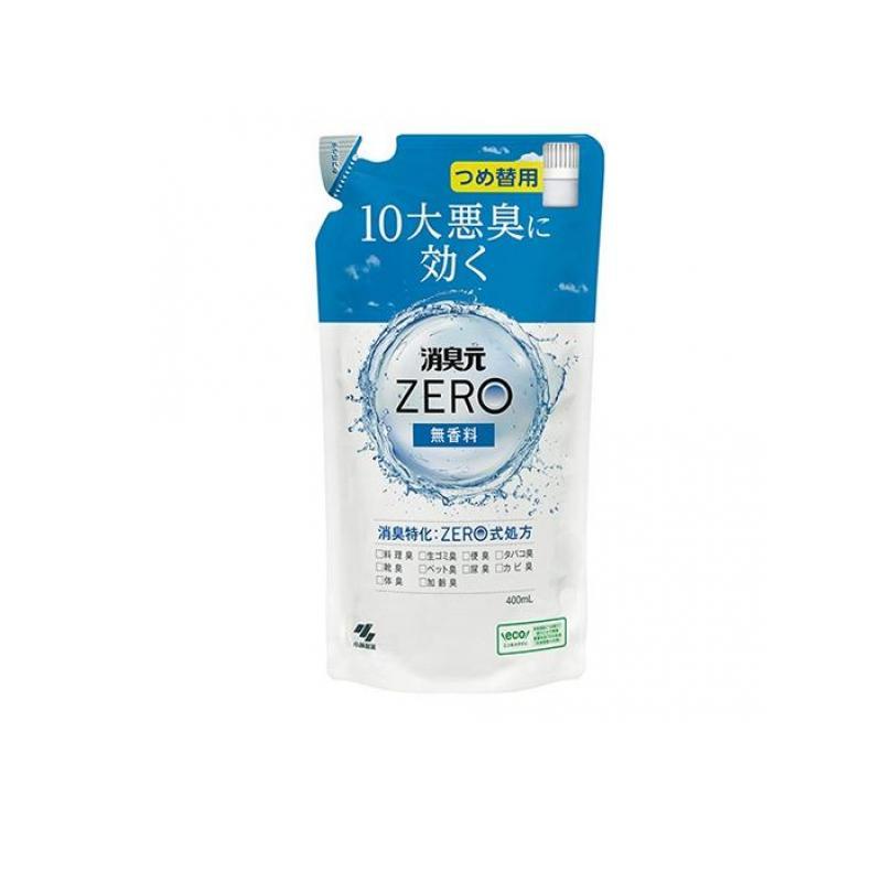 2980円以上で注文可能  消臭元ZERO(ゼロ) 無香料 消臭剤 室内・トイレ・ペット用 詰め替え用 400mL (1個)