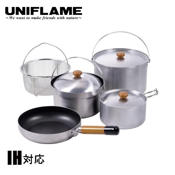 ユニフレーム fan5DX クラッドプラス UNIFLAME 660249 IH対応 キャンプ クッカーセット 鍋 フライパン ライスクッカー ざる