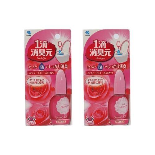 【2個】小林製薬 1滴消臭元 スウィートローズ 20ｍl 外出先でも手軽に使える携帯用ミニボトル 消臭・芳香剤 トイレ用