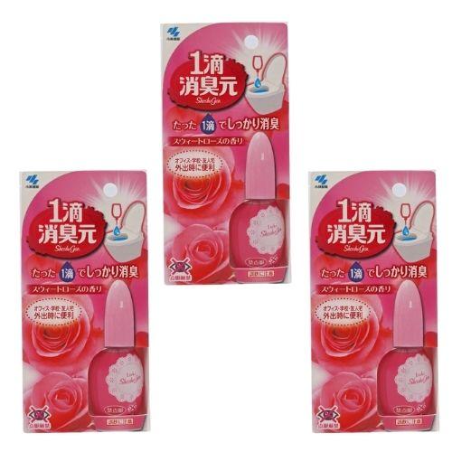 【3個】小林製薬 1滴消臭元 スウィートローズ 20ml 外出先でも手軽に使える携帯用ミニボトル 消臭・芳香剤 トイレ用