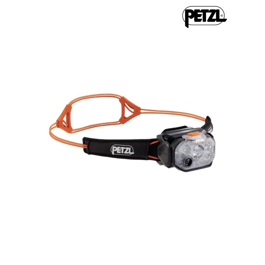 スイフト RL #ブラックオレンジ [E095BC00]　PETZL ペツル　ライト・ランタン ヘッドライト 充電 極細ヘッドバンド