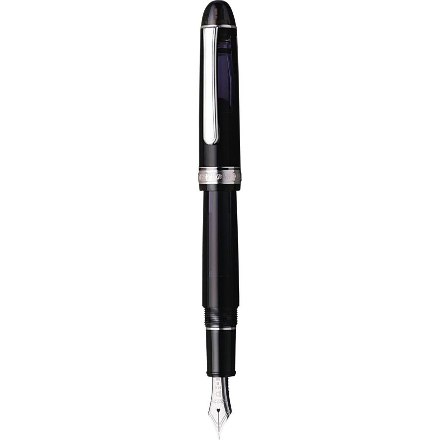 PLATINUM プラチナ万年筆 #3776 CENTURY ロジウムフィニッシュ #7 ブラックダイヤモンド 万年筆 PNB-18000CR SF 細軟 1752070